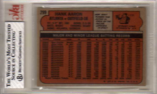 1972 Topps #299 Hank Aaron back image