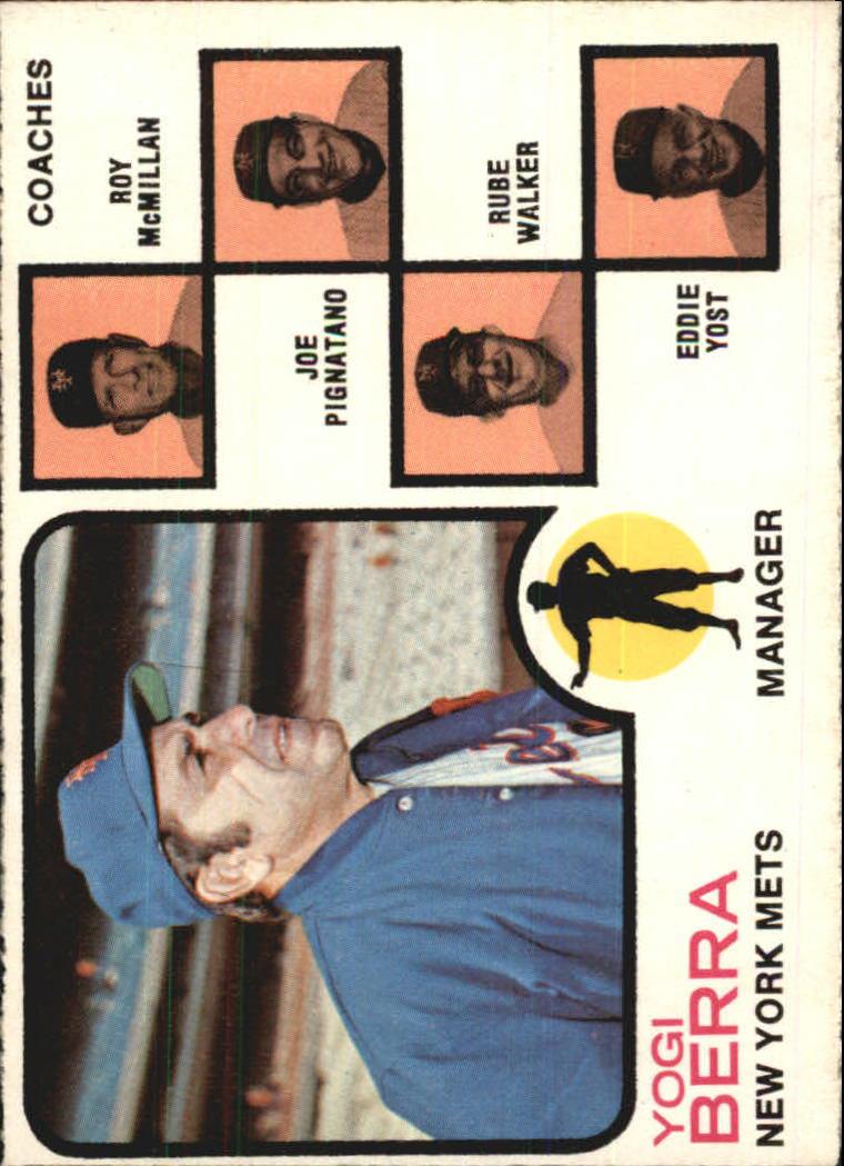 1973 O-Pee-Chee #257 N.Y. Mets Leaders/Yogi Berra MG/Roy McMillan CO#
