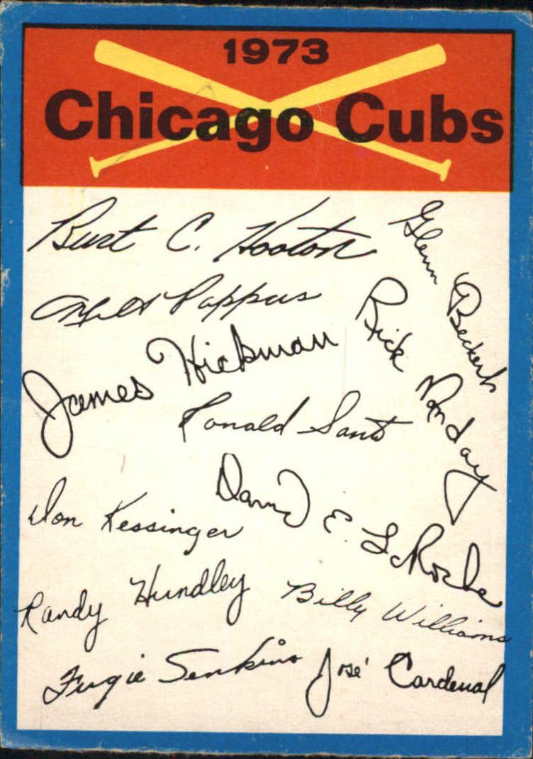 1973 O-Pee-Chee Blue Team Checklists #5 Chicago Cubs