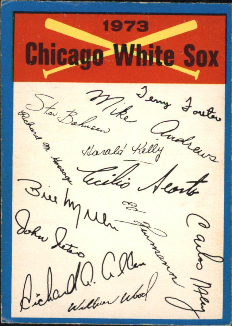 1973 O-Pee-Chee Blue Team Checklists #6 Chicago White Sox