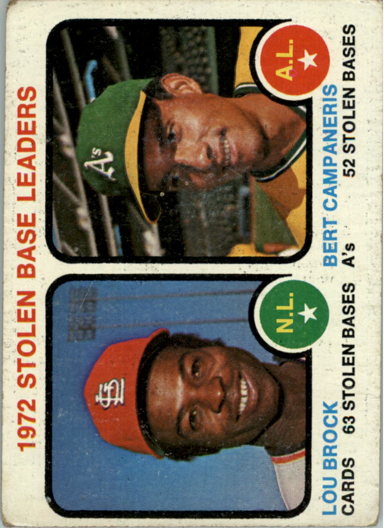 1973 Topps #64 Stolen Base Leaders/Lou Brock/Bert Campaneris