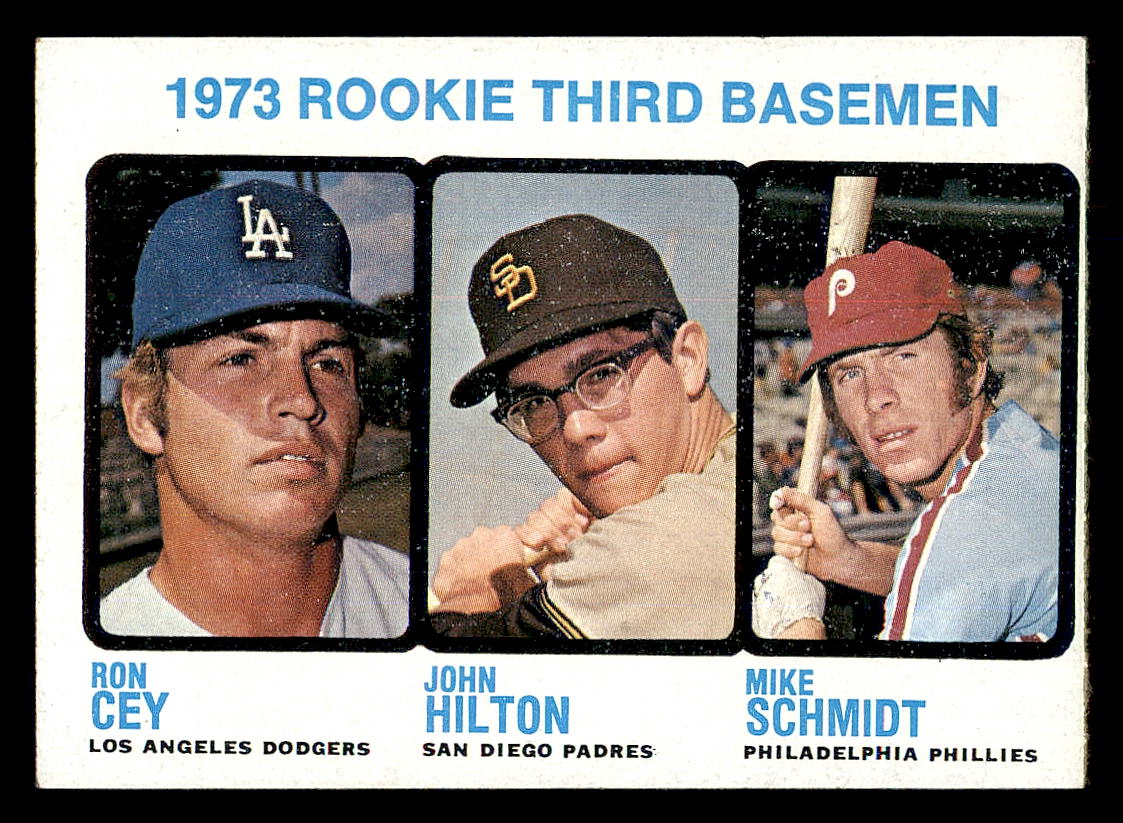 1973 Topps #615 Rookie Third Basemen/Ron Cey/John Hilton RC/Mike Schmidt RC