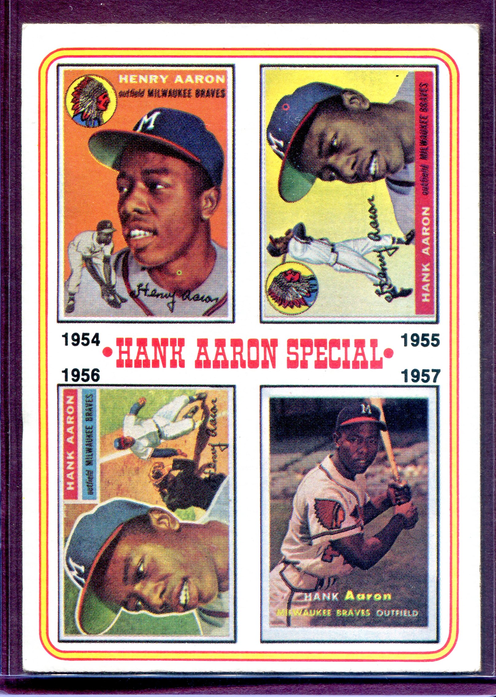 1974 Topps #2 Hank Aaron 54-57