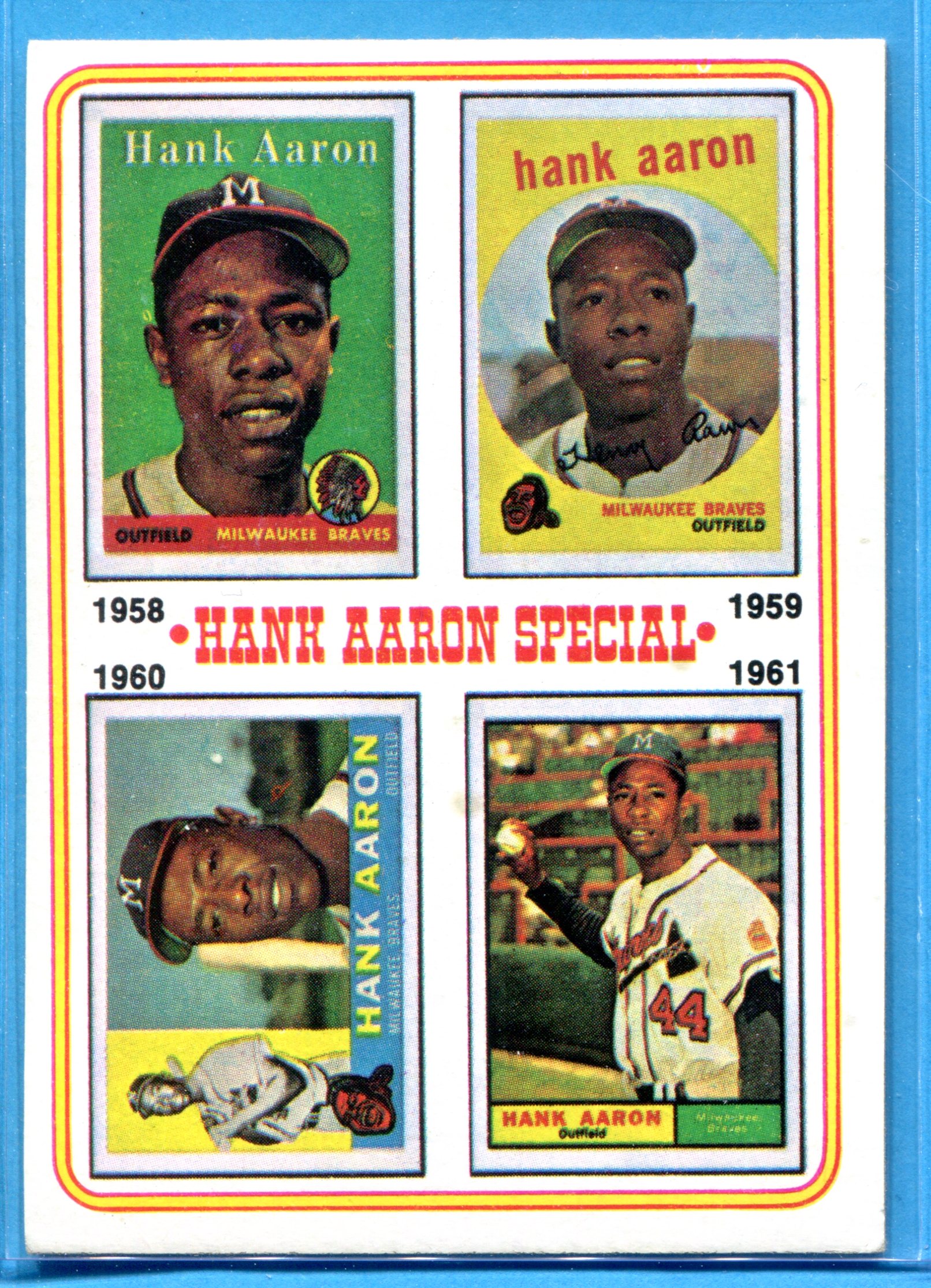 1974 Topps #3 Hank Aaron 58-61
