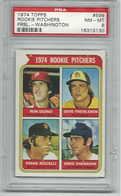 1974 Topps #599A Rookie Pitchers/Ron Diorio RC/Dave Freisleben RC/Frank Riccelli RC/Greg Shanahan RC Washington