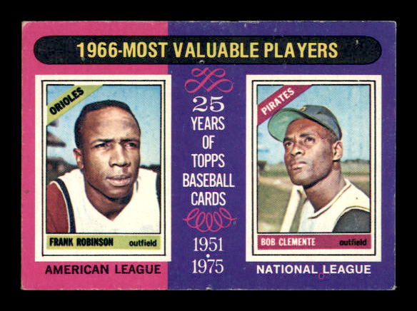 1975 Topps #204 Frank Robinson/Bob Clemente MVP