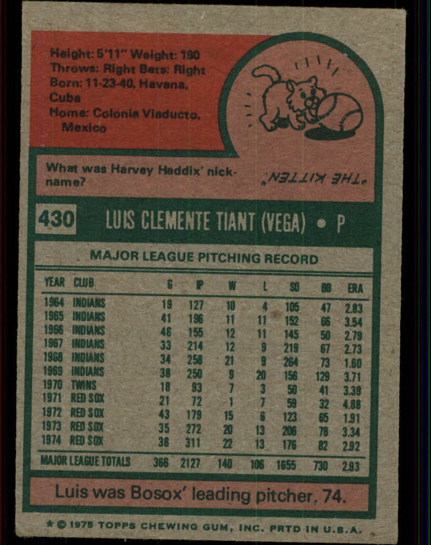 1975 TOPPS BASEBALL ASSORTED SINGLES U-PICK #412-506 - Picture 91 of 500