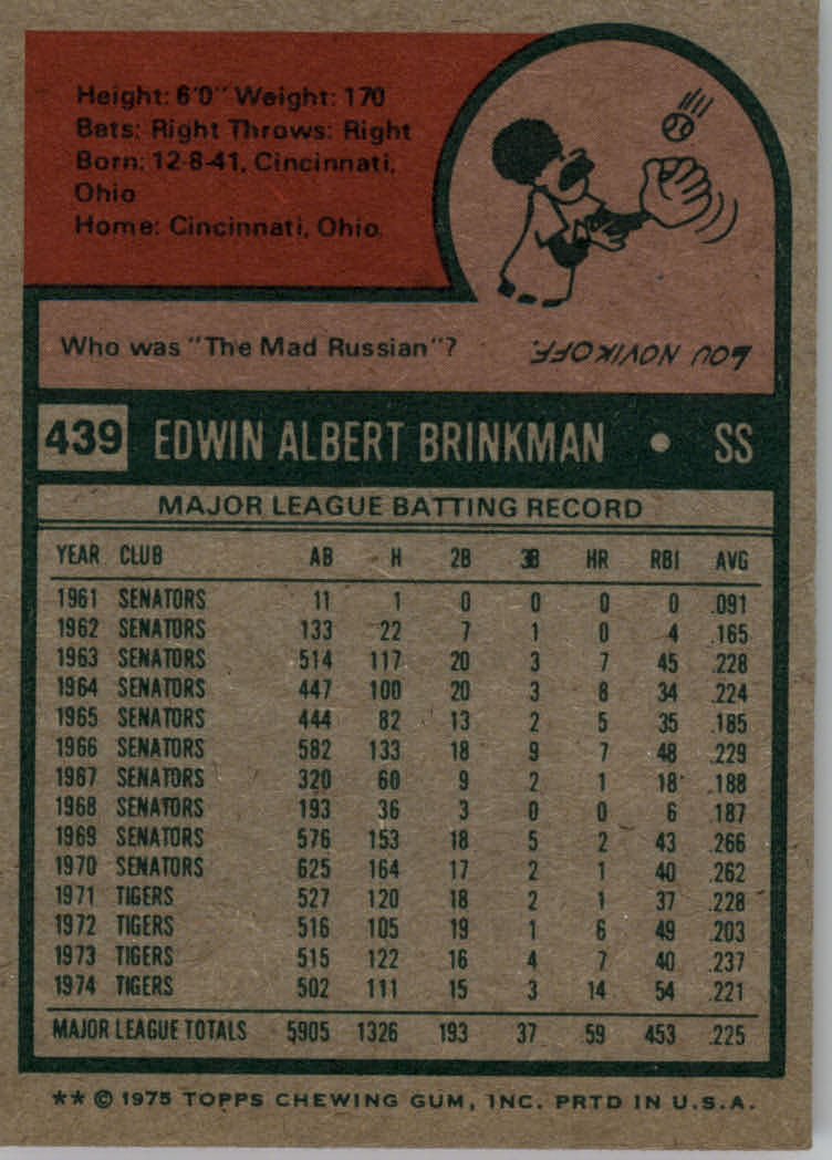 1975 TOPPS BASEBALL ASSORTED SINGLES U-PICK #412-506 - Picture 139 of 500