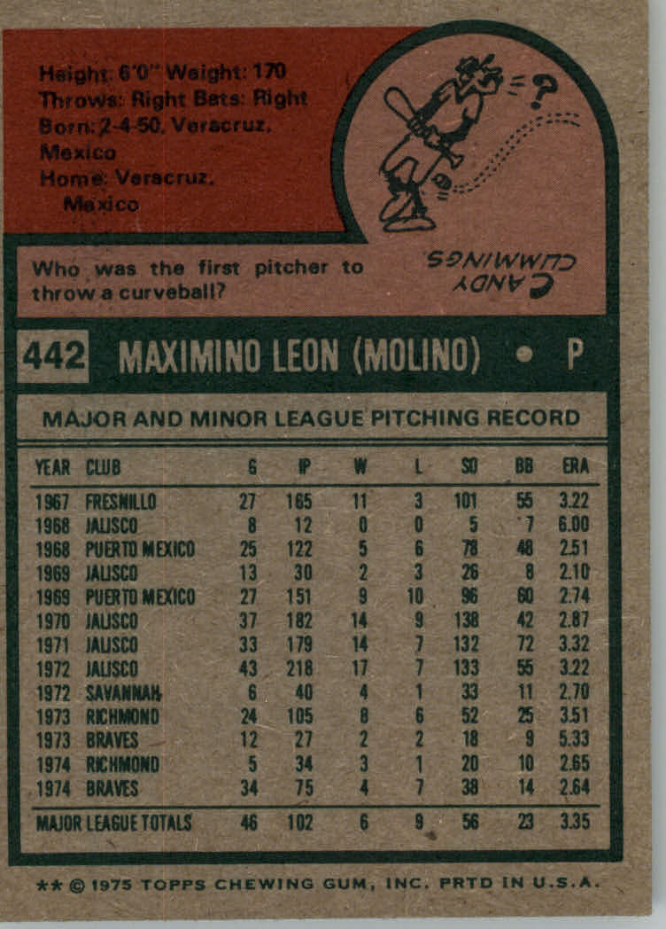 1975 TOPPS BASEBALL ASSORTED SINGLES U-PICK #412-506 - Picture 149 of 500