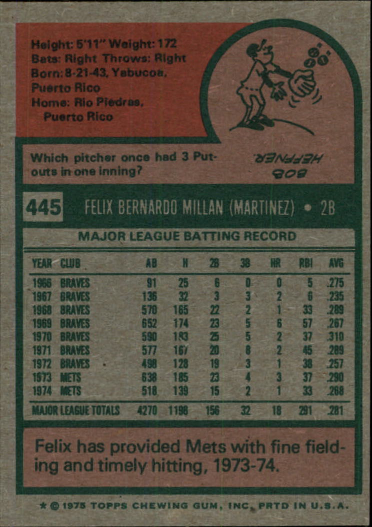 1975 TOPPS BASEBALL ASSORTED SINGLES U-PICK #412-506 - Picture 163 of 500