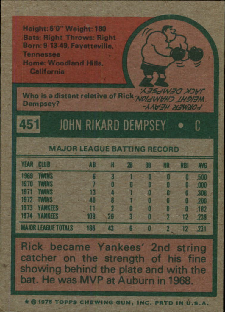 1975 TOPPS BASEBALL ASSORTED SINGLES U-PICK #412-506 - Picture 201 of 500