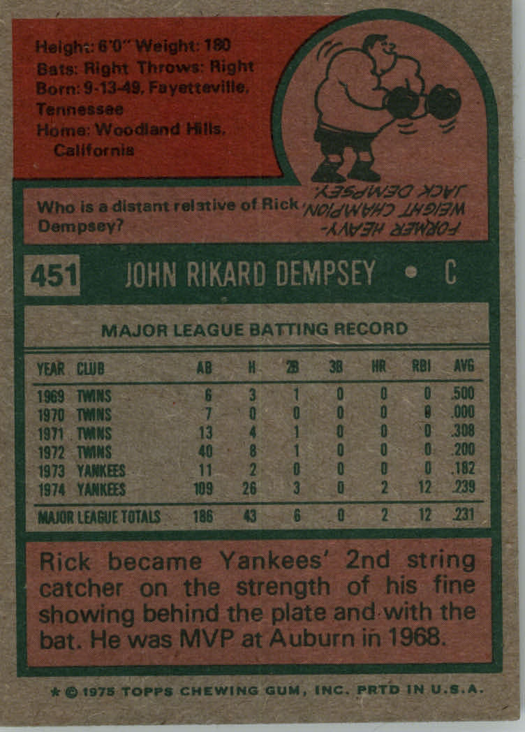 1975 TOPPS BASEBALL ASSORTED SINGLES U-PICK #412-506 - Picture 203 of 500