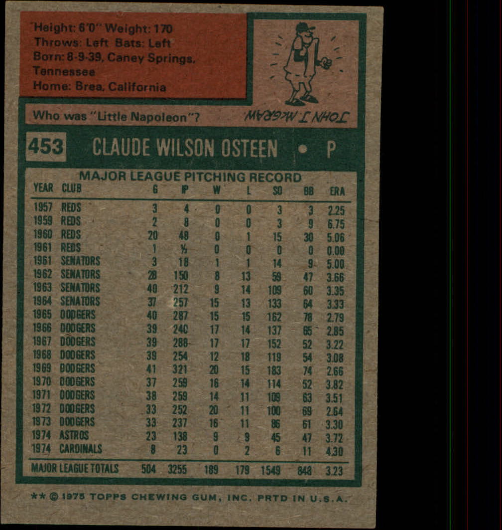 1975 TOPPS BASEBALL ASSORTED SINGLES U-PICK #412-506 - Picture 212 of 500