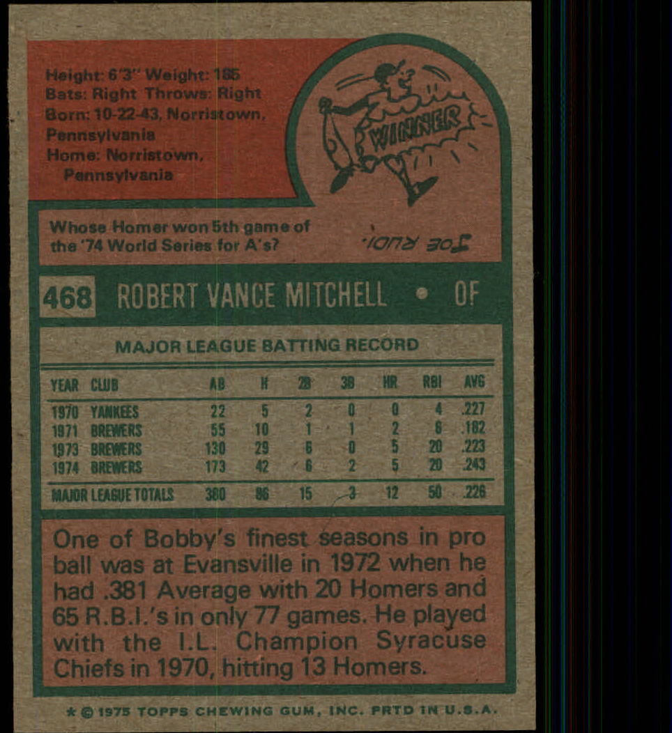 1975 TOPPS BASEBALL ASSORTED SINGLES U-PICK #412-506 - Picture 266 of 500