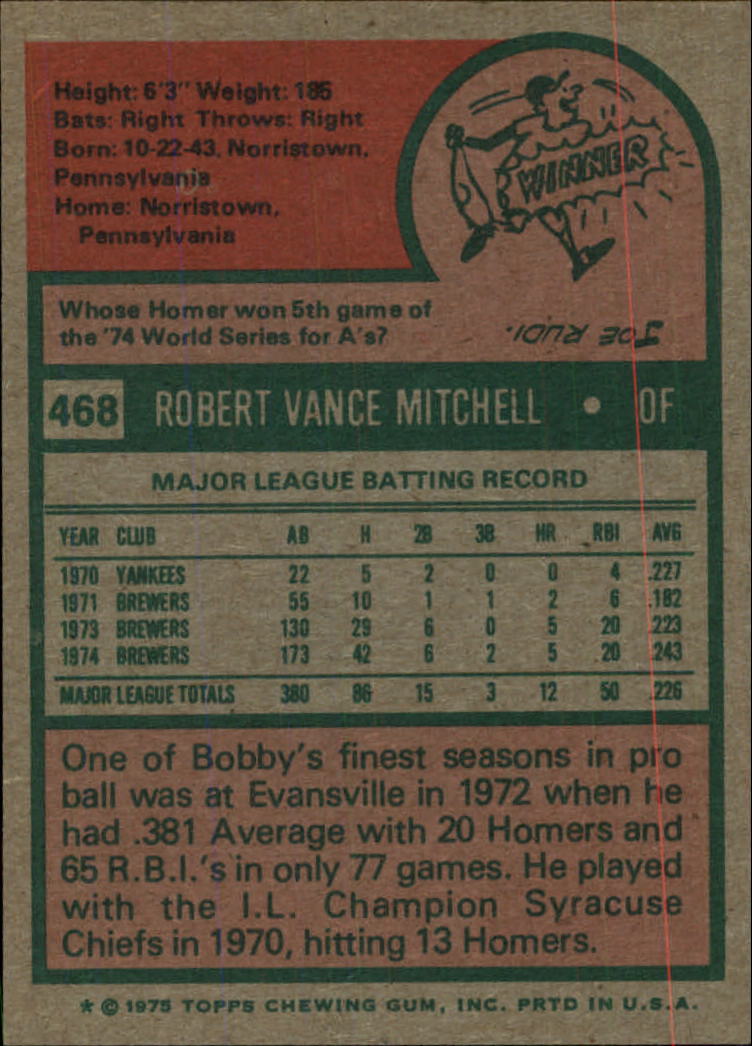 1975 TOPPS BASEBALL ASSORTED SINGLES U-PICK #412-506 - Picture 268 of 500