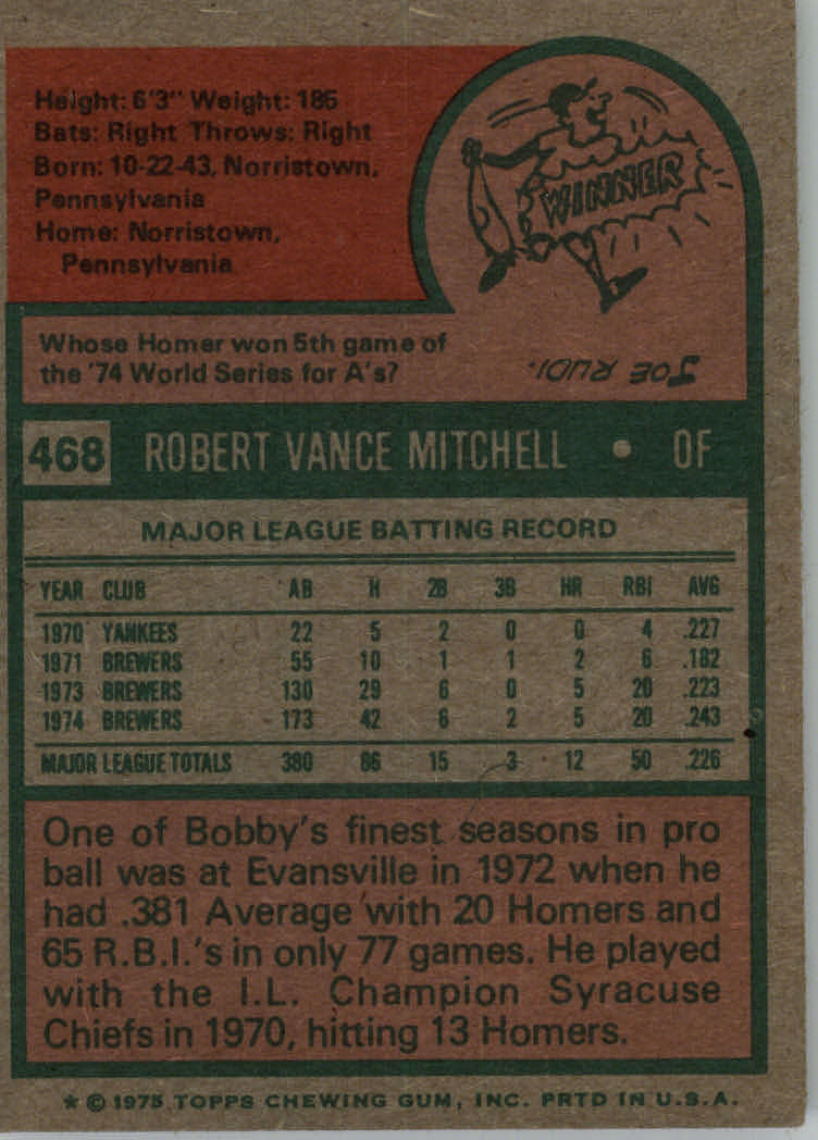 1975 TOPPS BASEBALL ASSORTED SINGLES U-PICK #412-506 - Picture 272 of 500