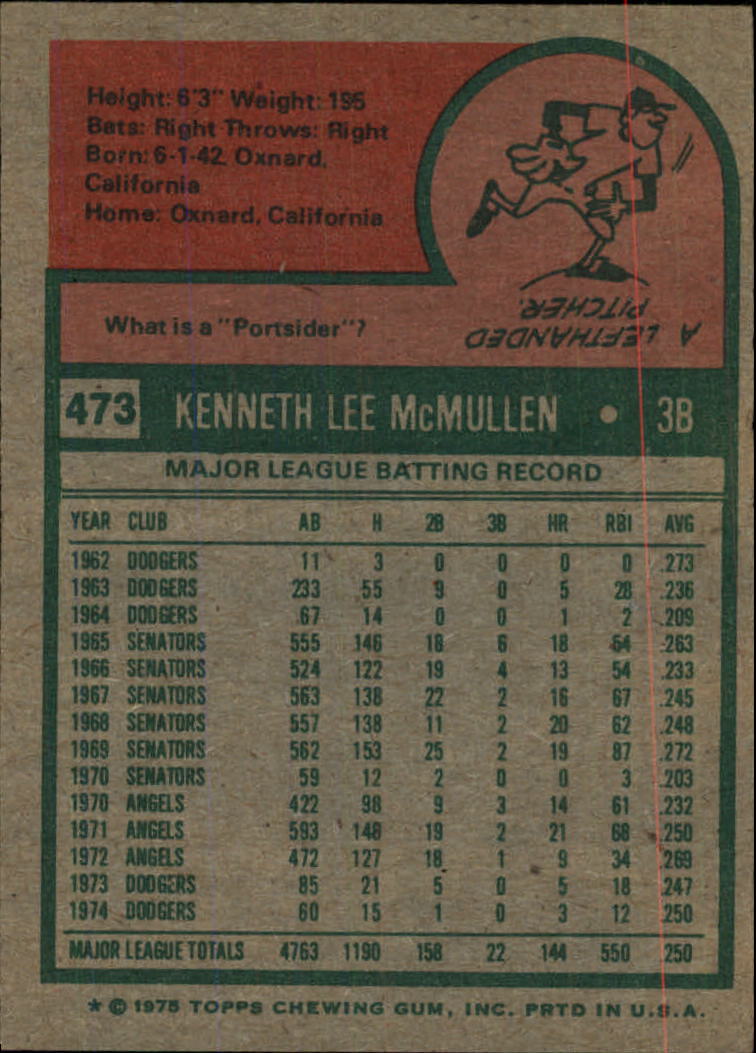 1975 TOPPS BASEBALL ASSORTED SINGLES U-PICK #412-506 - Picture 300 of 500