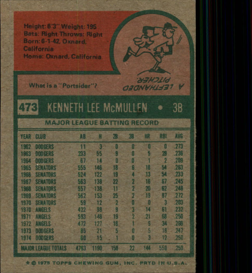 1975 TOPPS BASEBALL ASSORTED SINGLES U-PICK #412-506 - Picture 302 of 500