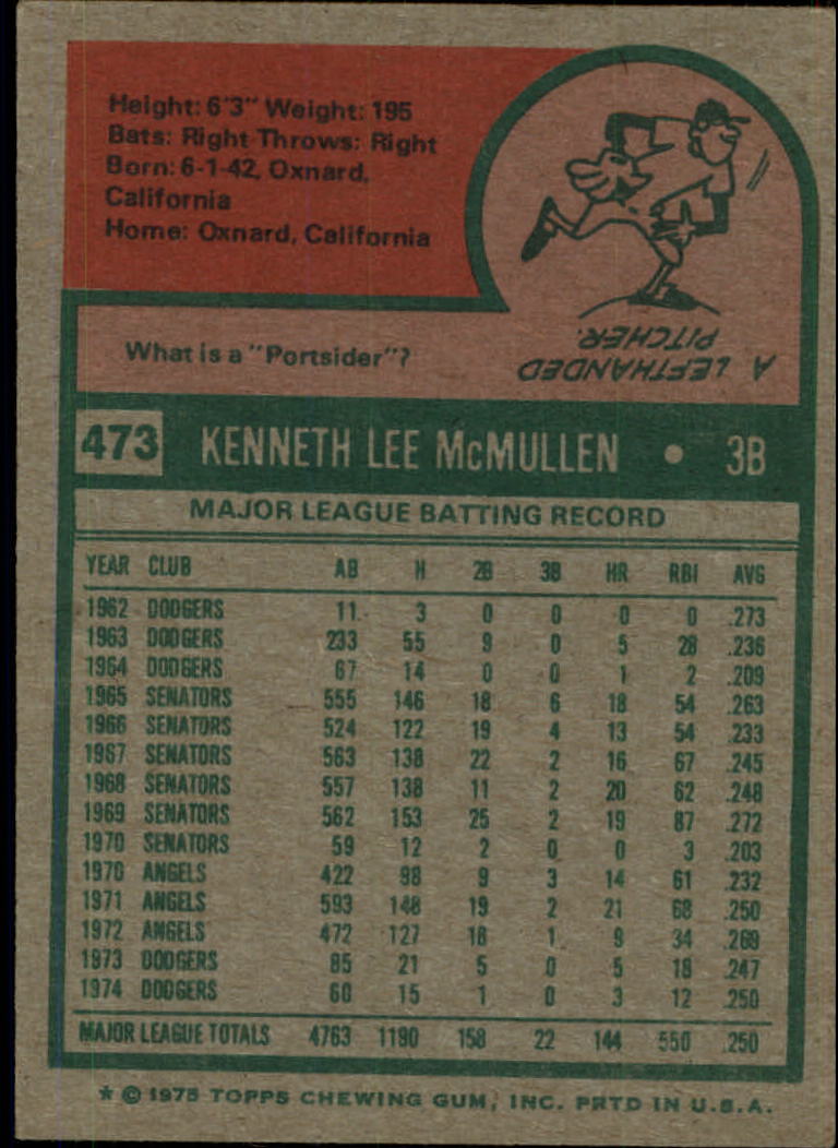 1975 TOPPS BASEBALL ASSORTED SINGLES U-PICK #412-506 - Picture 304 of 500