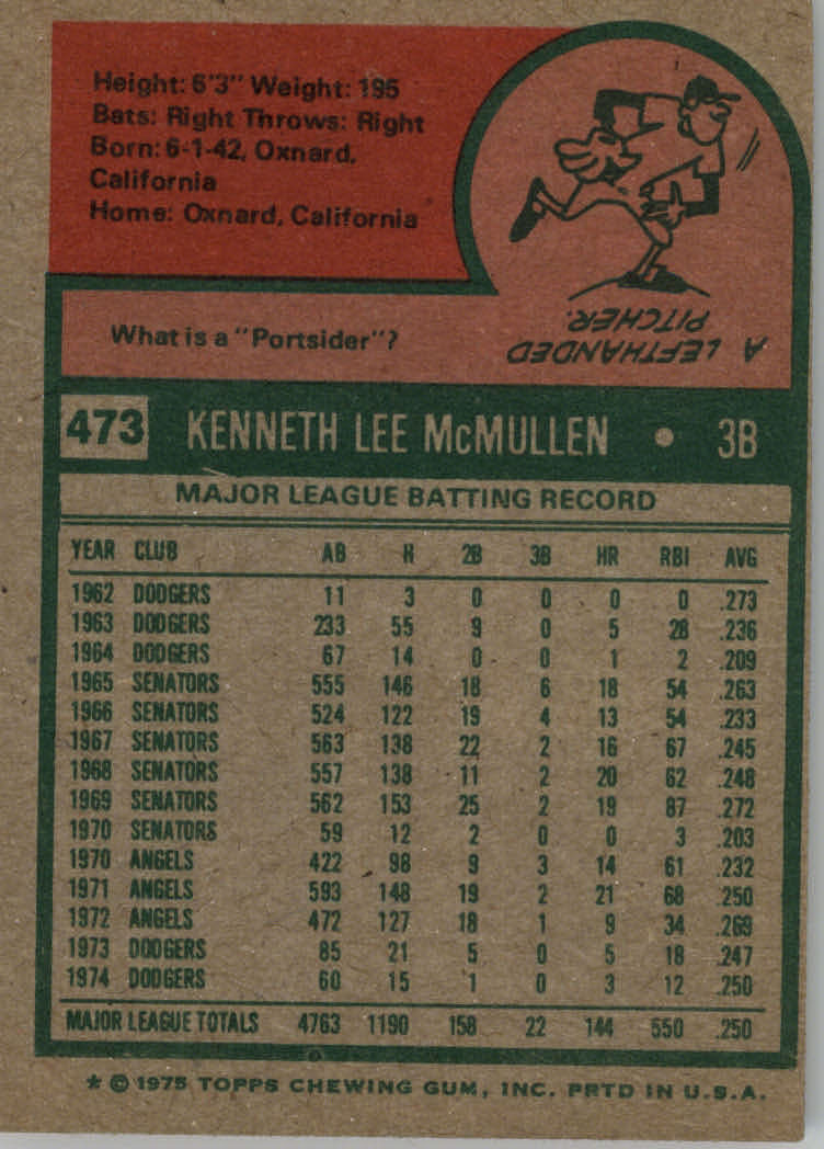 1975 TOPPS BASEBALL ASSORTED SINGLES U-PICK #412-506 - Picture 306 of 500