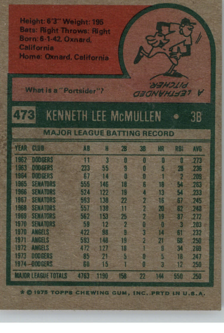 1975 TOPPS BASEBALL ASSORTED SINGLES U-PICK #412-506 - Picture 308 of 500