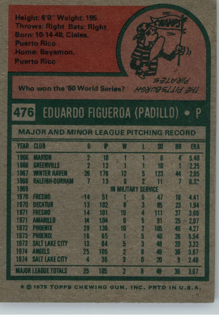 1975 TOPPS BASEBALL ASSORTED SINGLES U-PICK #412-506 - Picture 332 of 500