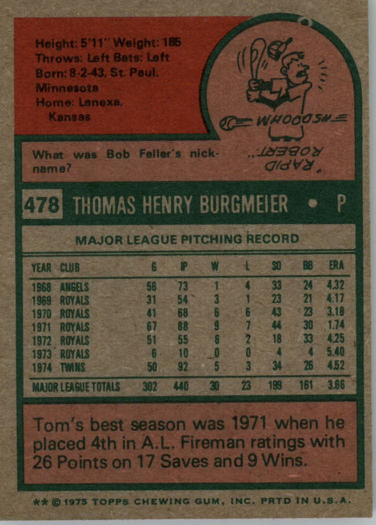 1975 TOPPS BASEBALL ASSORTED SINGLES U-PICK #412-506 - Picture 338 of 500