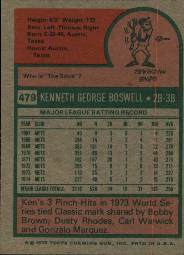 1975 TOPPS BASEBALL ASSORTED SINGLES U-PICK #412-506 - Picture 346 of 500