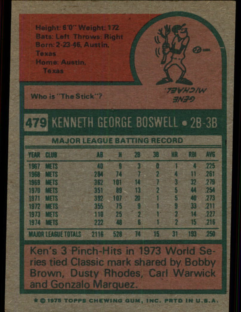 1975 TOPPS BASEBALL ASSORTED SINGLES U-PICK #412-506 - Picture 350 of 500