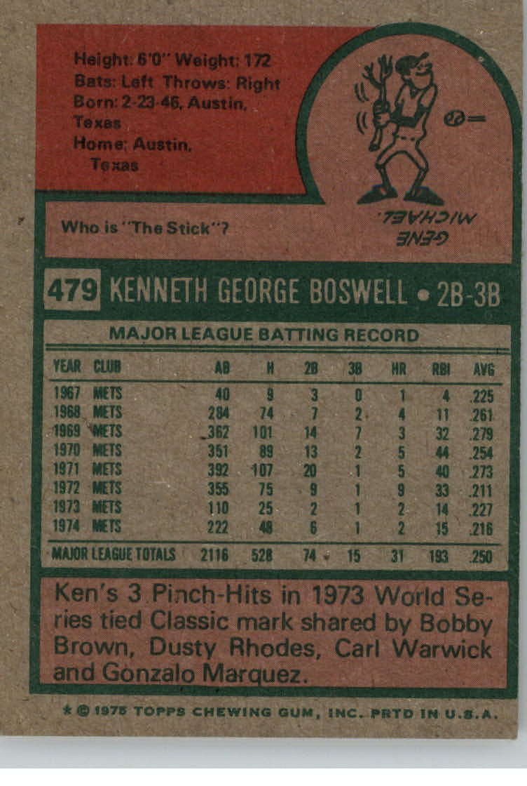 1975 TOPPS BASEBALL ASSORTED SINGLES U-PICK #412-506 - Picture 352 of 500