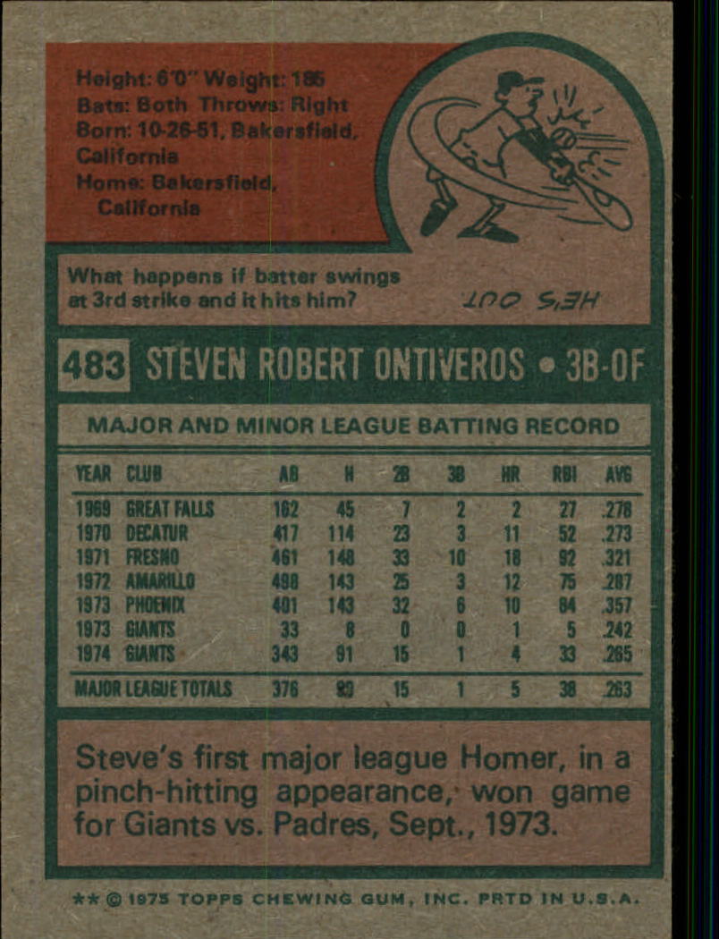 1975 TOPPS BASEBALL ASSORTED SINGLES U-PICK #412-506 - Picture 370 of 500