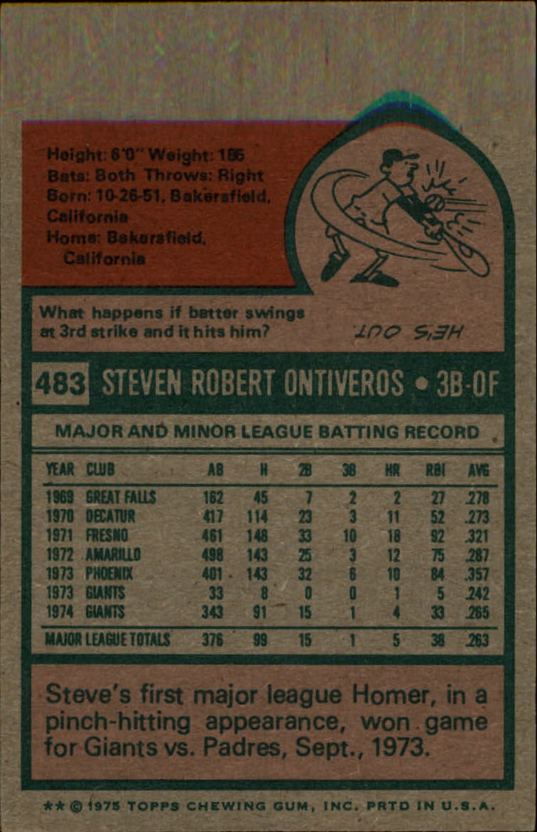 1975 TOPPS BASEBALL ASSORTED SINGLES U-PICK #412-506 - Picture 372 of 500