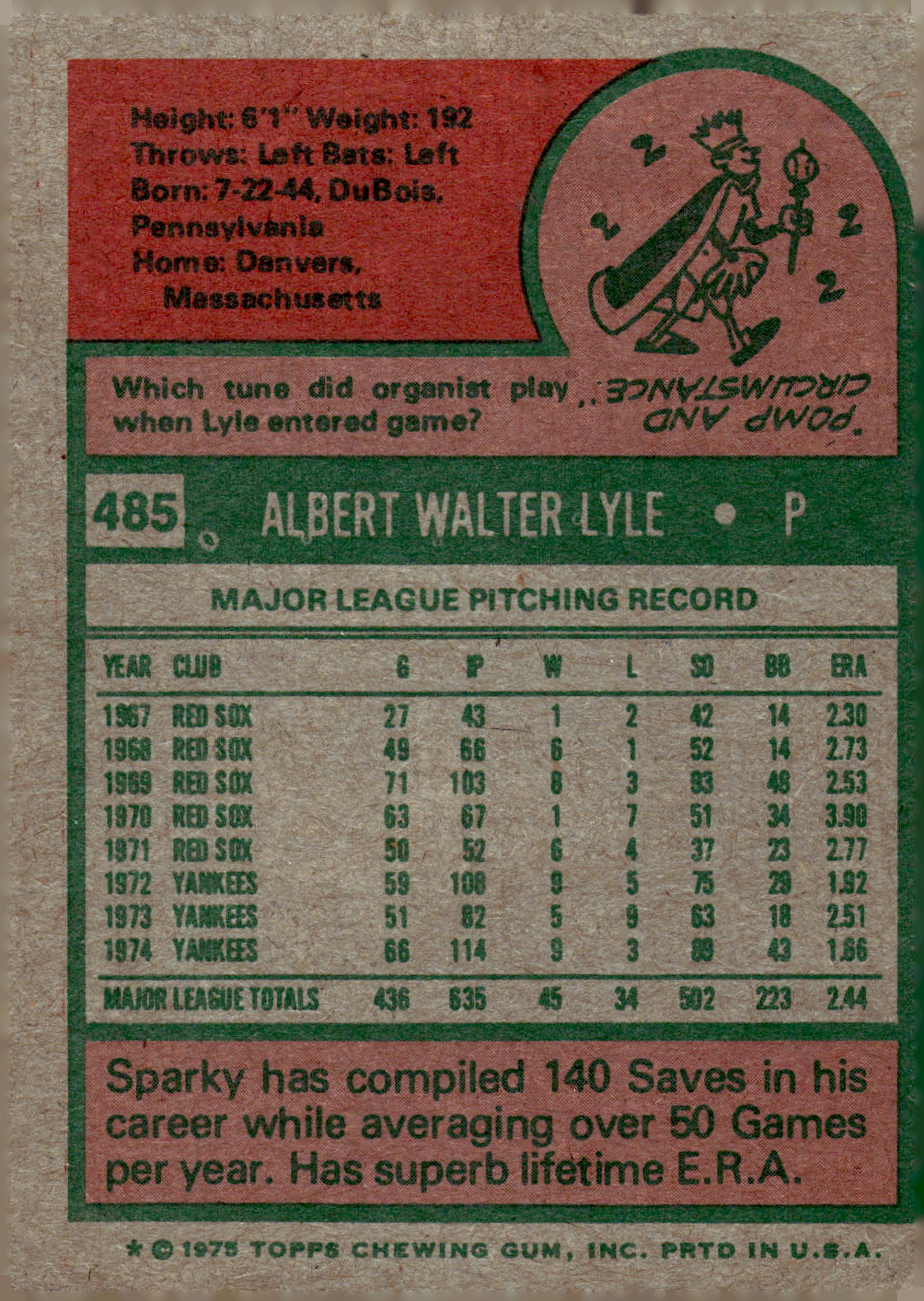 1975 TOPPS BASEBALL ASSORTED SINGLES U-PICK #412-506 - Picture 384 of 500