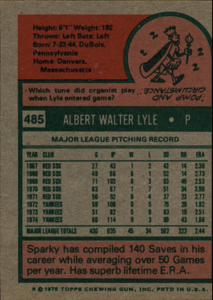 1975 TOPPS BASEBALL ASSORTED SINGLES U-PICK #412-506 - Picture 382 of 500