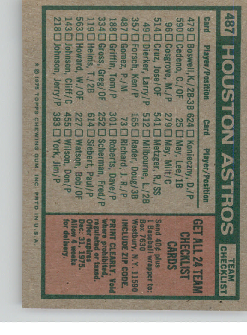 1975 TOPPS BASEBALL ASSORTED SINGLES U-PICK #412-506 - Picture 396 of 500