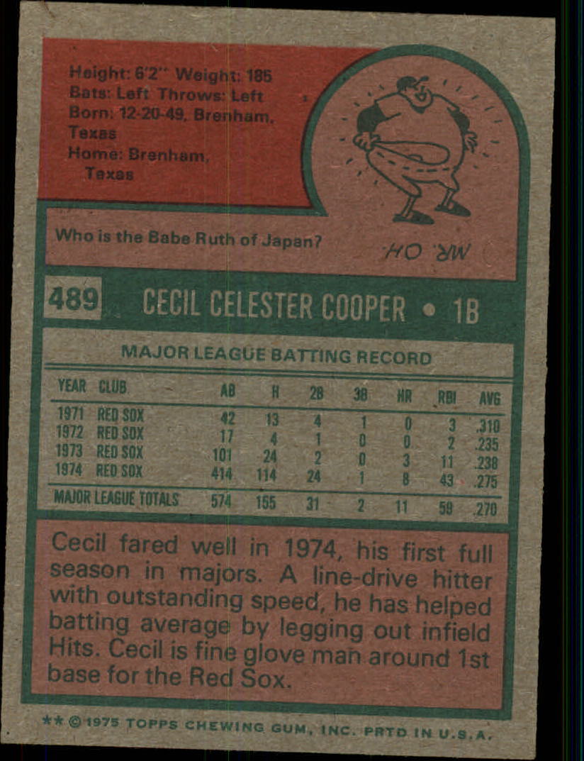 1975 TOPPS BASEBALL ASSORTED SINGLES U-PICK #412-506 - Picture 406 of 500