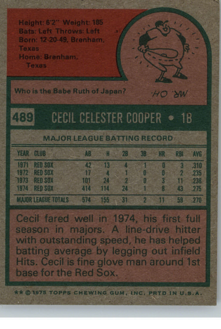 1975 TOPPS BASEBALL ASSORTED SINGLES U-PICK #412-506 - Picture 410 of 500