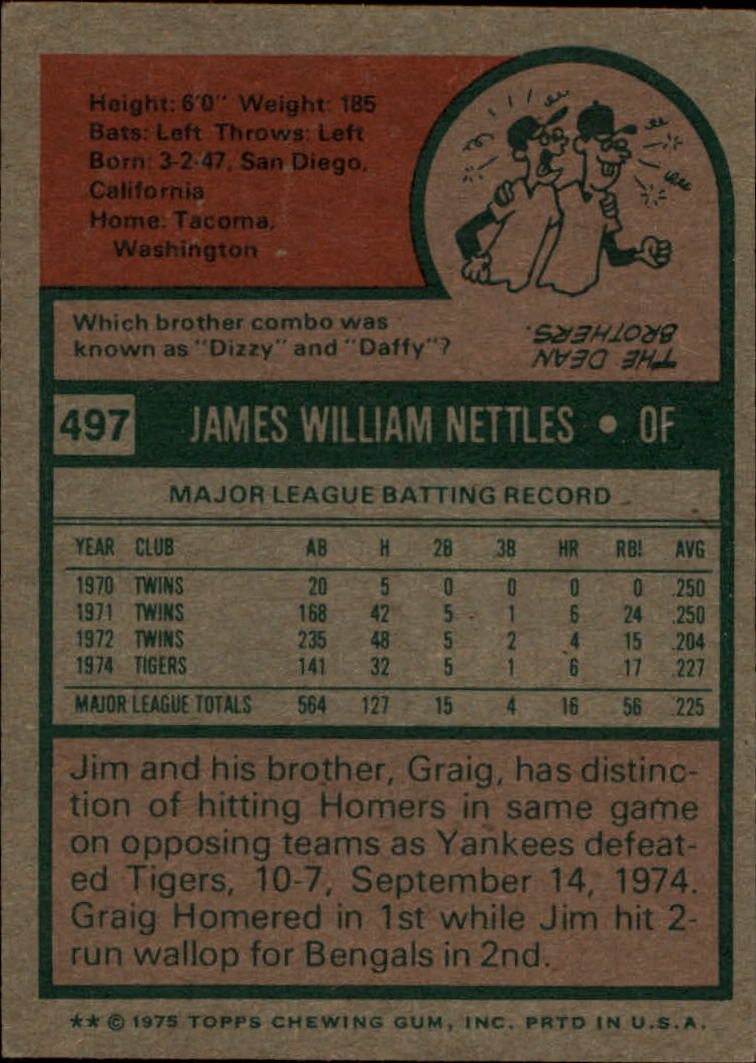 1975 TOPPS BASEBALL ASSORTED SINGLES U-PICK #412-506 - Picture 450 of 500