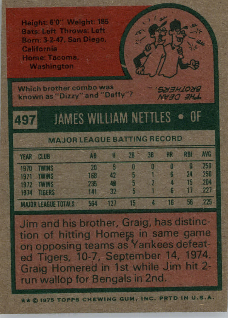 1975 TOPPS BASEBALL ASSORTED SINGLES U-PICK #412-506 - Picture 452 of 500