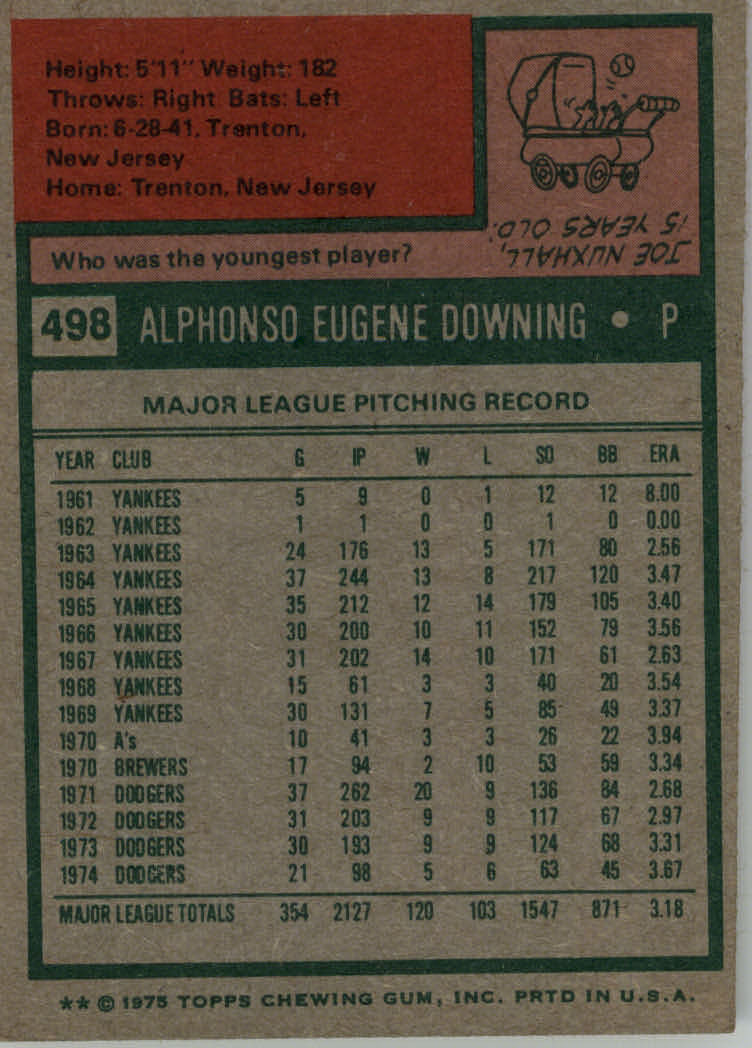 1975 TOPPS BASEBALL ASSORTED SINGLES U-PICK #412-506 - Picture 458 of 500