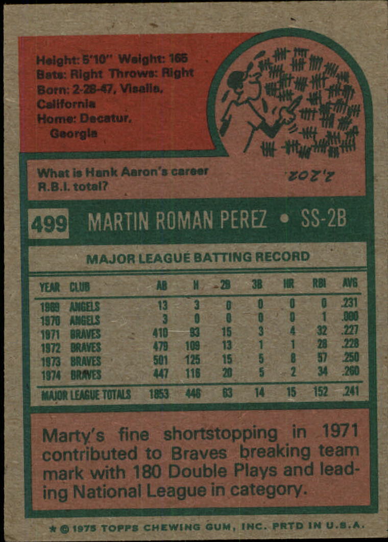 1975 TOPPS BASEBALL ASSORTED SINGLES U-PICK #412-506 - Picture 462 of 500