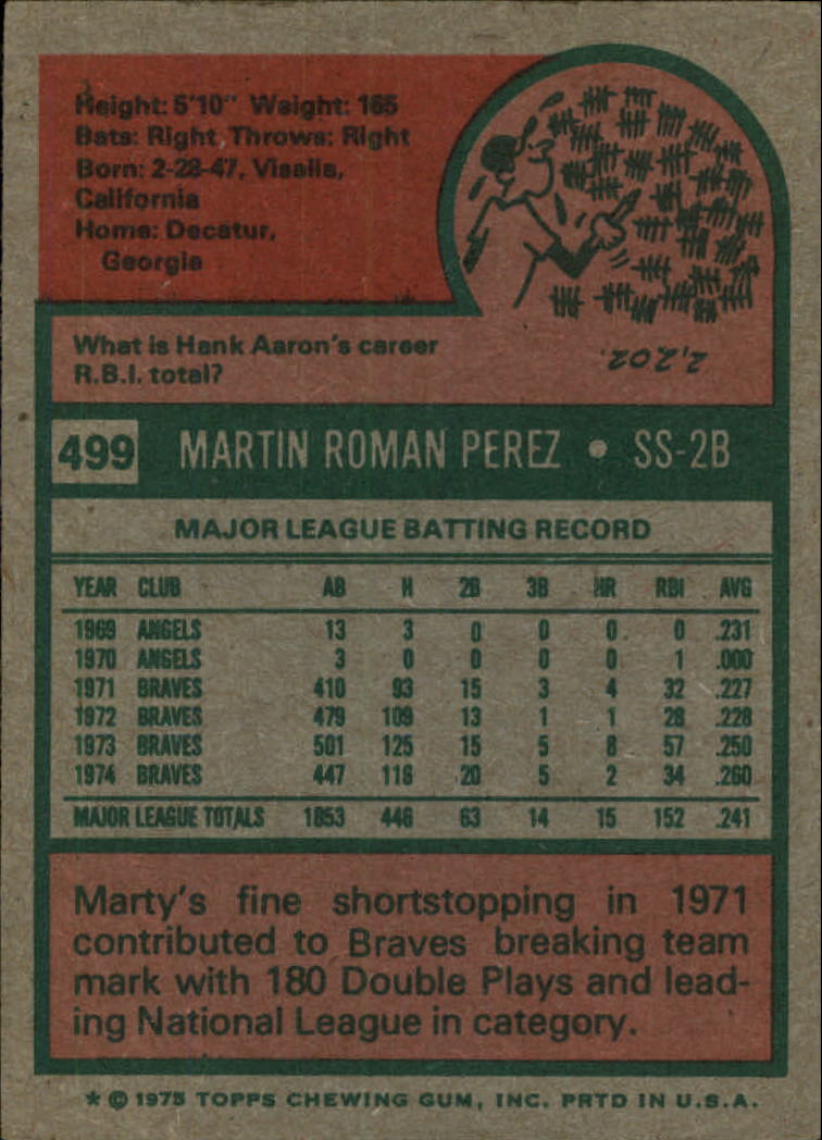 1975 TOPPS BASEBALL ASSORTED SINGLES U-PICK #412-506 - Picture 464 of 500