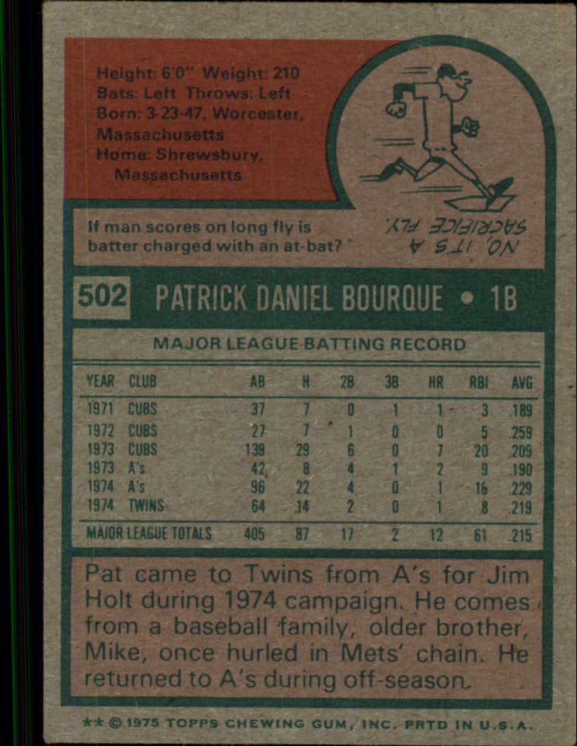 1975 TOPPS BASEBALL ASSORTED SINGLES U-PICK #412-506 - Picture 474 of 500