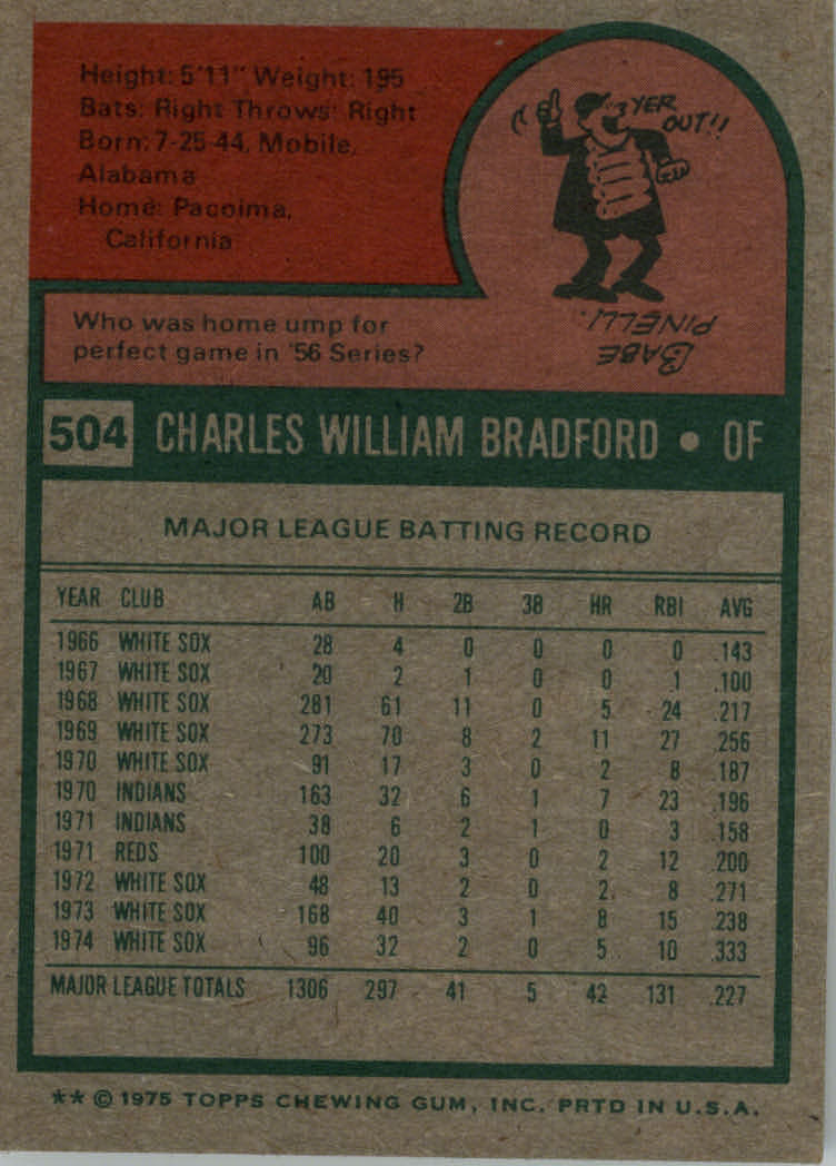 1975 TOPPS BASEBALL ASSORTED SINGLES U-PICK #412-506 - Picture 486 of 500