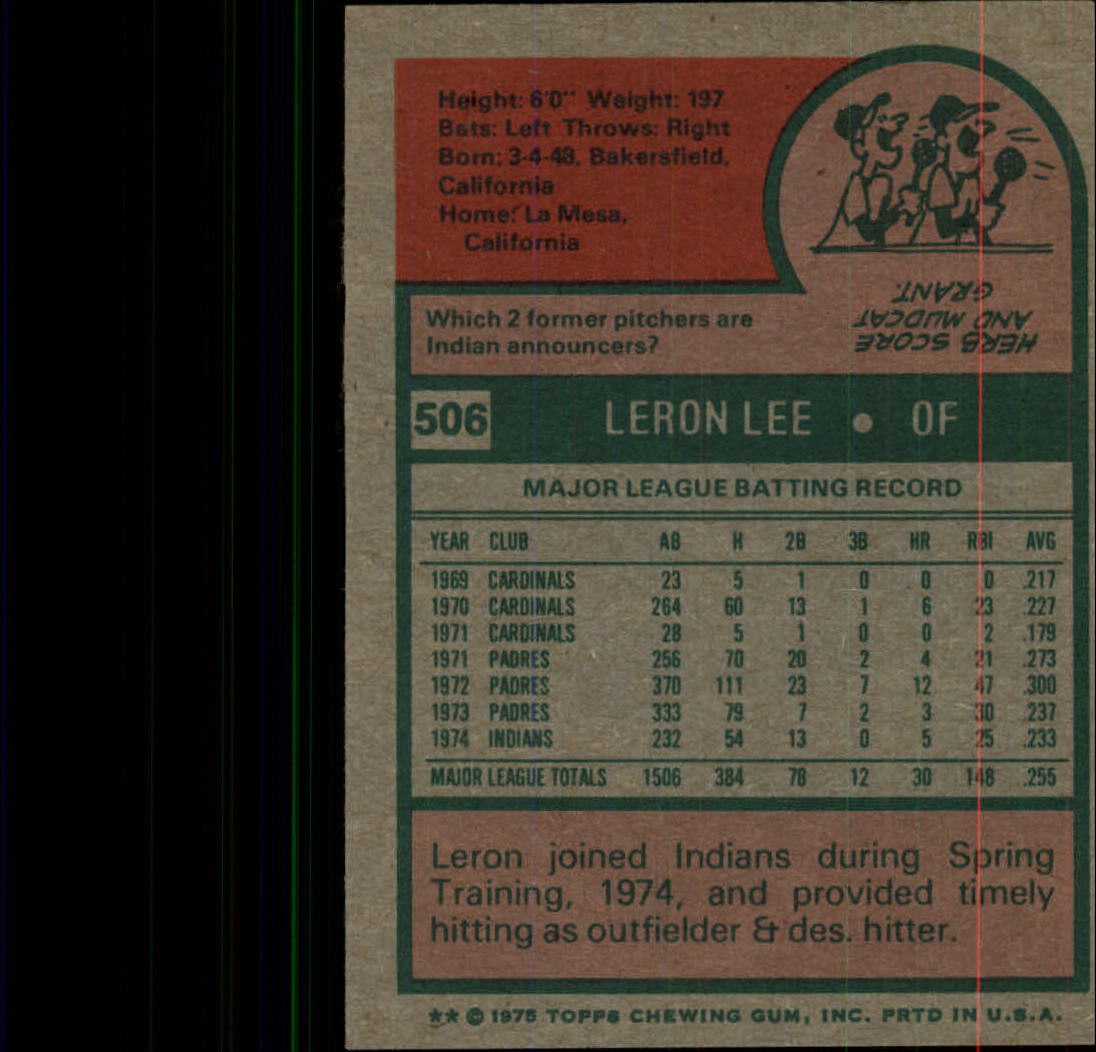 1975 TOPPS BASEBALL ASSORTED SINGLES U-PICK #412-506 - Picture 496 of 500