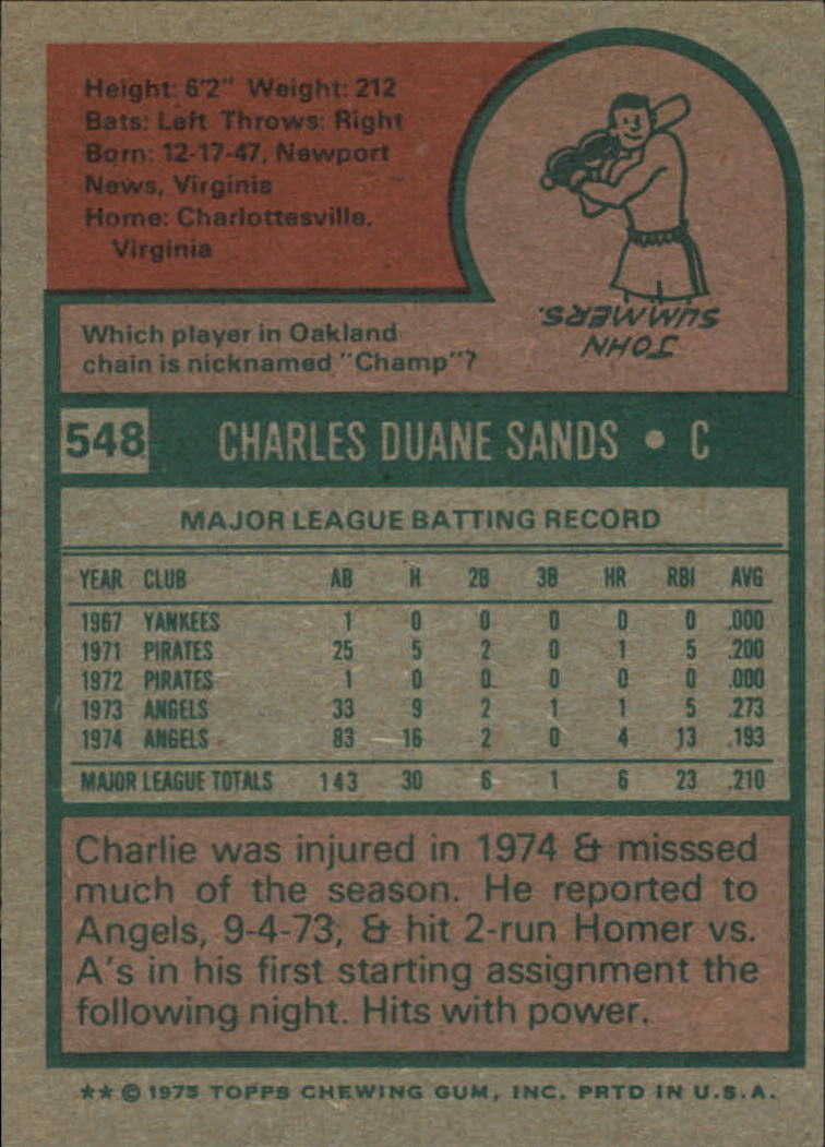 1975 Topps #548 Charlie Sands - EX-MT