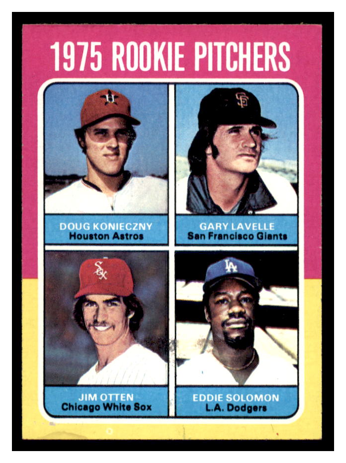 1975 Topps #624 Rookie Pitchers/Doug Konieczny RC/Gary Lavelle RC/Jim Otten RC/Eddie Solomon RC