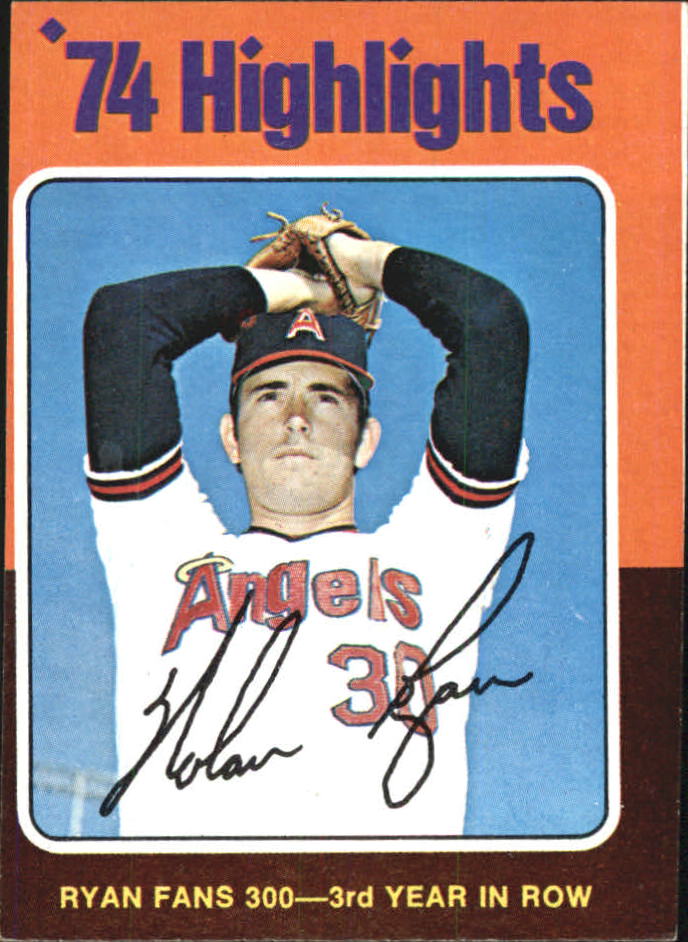 1975 Topps Mini #5 Nolan Ryan HL/Fans 300 for/3rd Year in a Row