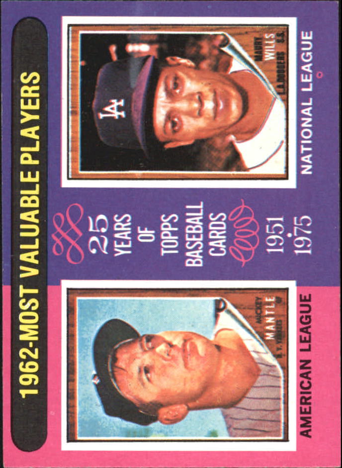 1975 Topps Mini #200 Mickey Mantle/Maury Wills MVP/(Wills card never issued)