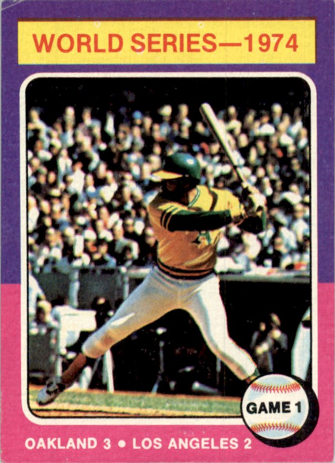 1975 Topps Mini #461 World Series Game 1/Reggie Jackson